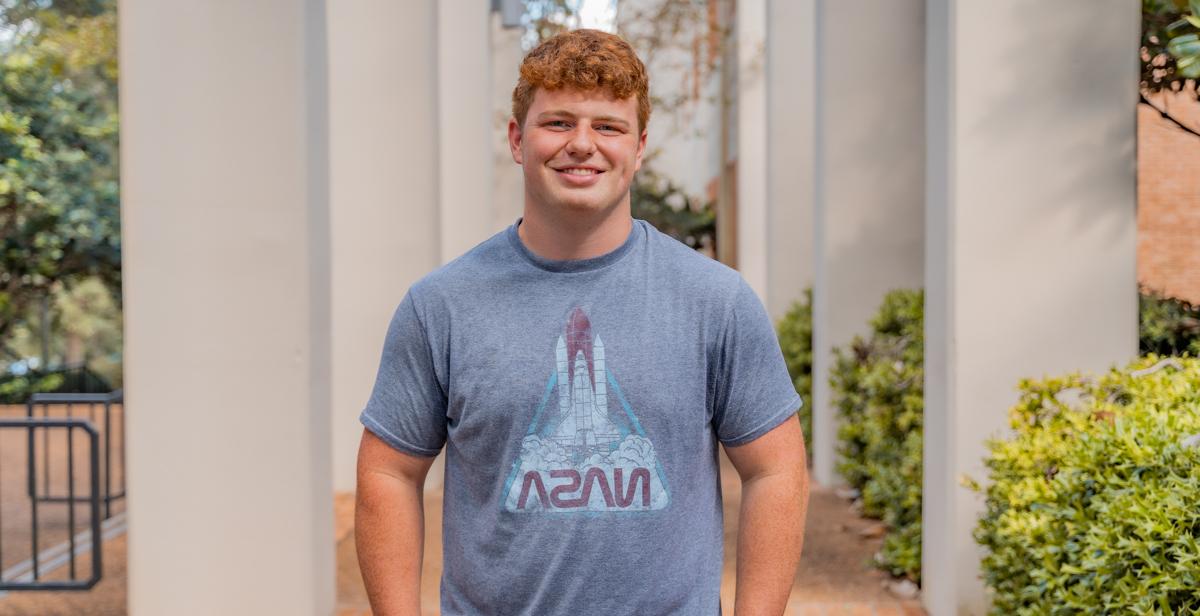 Cooper Forsyth, a geology major from McCalla, Alabama, has plans to go to graduate school and earn a Ph.D. Field research and travel pique his interest. 